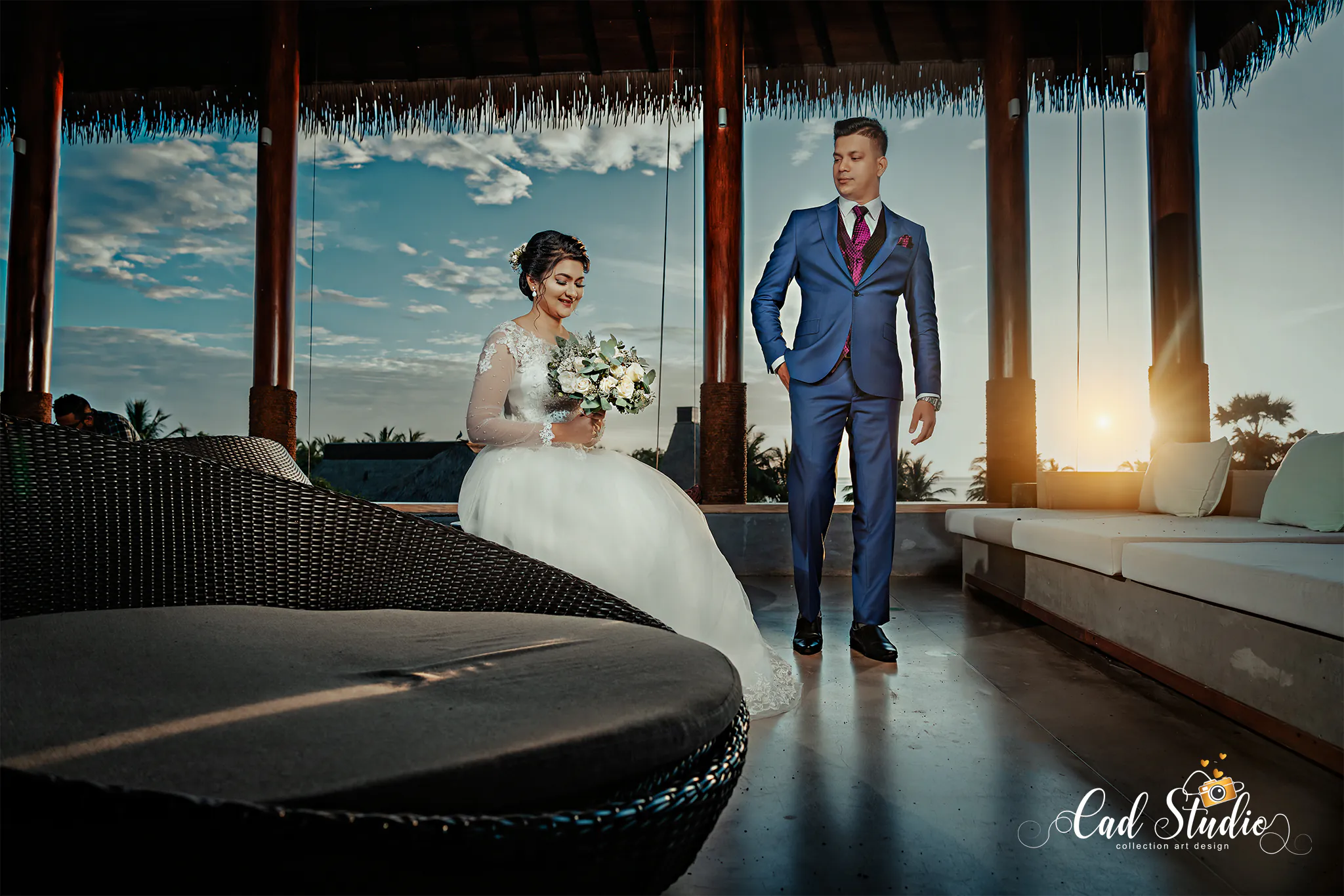 Bride and groom pre-wedding portrait session